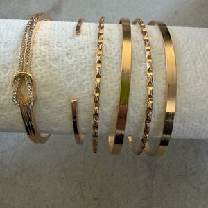 6 Elegant Gold Bangle Set one is gold plated